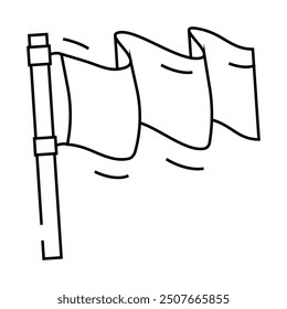 red flag alert line icon vector. red flag alert sign. isolated contour symbol black illustration