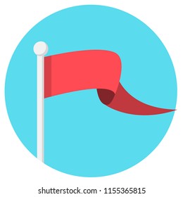 red flag banner flat design icon 