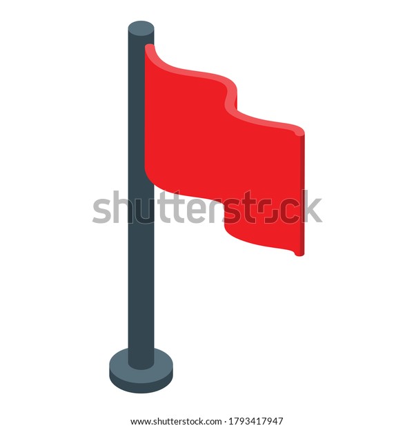 Red flag
breakthrough icon. Isometric of red flag breakthrough vector icon
for web design isolated on white
background
