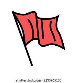 red flag color icon vector. red flag sign. isolated symbol illustration
