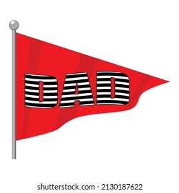 rote Flagge mit Papa-Wort, einfache Illustration