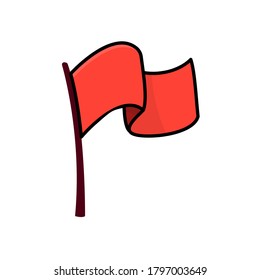 red flag flat illustration icon