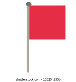 Red flag flat illustration on white