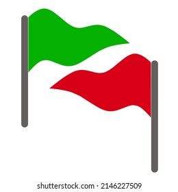 red flag and green flag icon vector