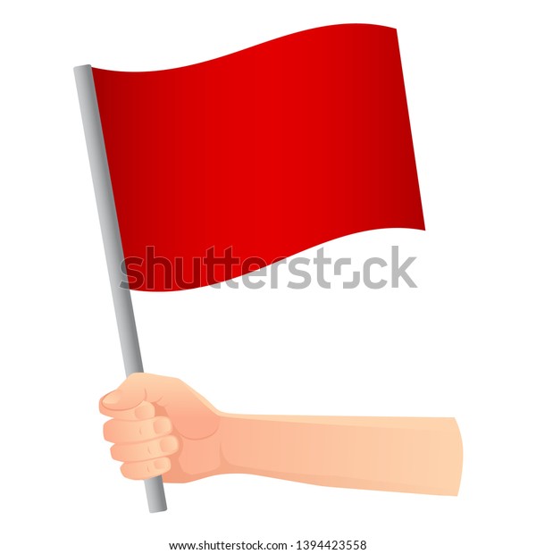 Red Flag Hand Vector Illustration Red Stock Vector (Royalty Free ...