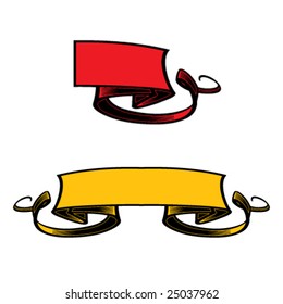 Red flag and heraldic yellow ribbon