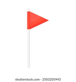 Red flag icon. Red flag in cartoon style on a white background. Hazard statement