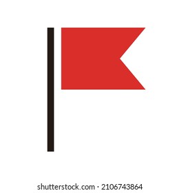 Icono de la bandera roja. Vector de diseño plano.