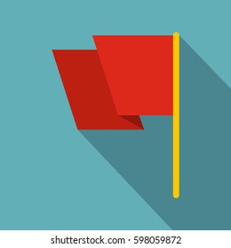 Red flag icon. Flat illustration of red flag vector icon for web isolated on baby blue background