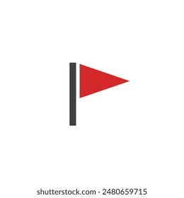 Red flag icon flat vector design