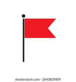 Red flag icon flat vector design on white background, EPS10
