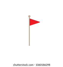 red flag  icon. Isolated on white background. Flat vector illustration. Sport concept. Goal achievement sign.