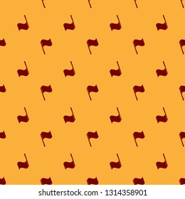 Red Flag icon isolated seamless pattern on brown background. Flat design. Vector Illustration