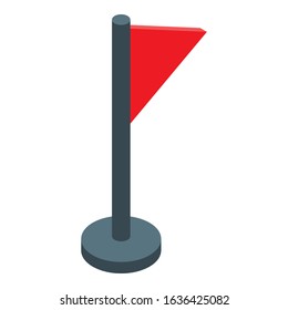 Red flag icon. Isometric of red flag vector icon for web design isolated on white background