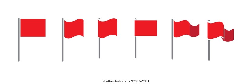 Red flag icon on white background, vector