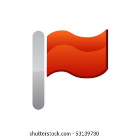 Red flag icon. Vector