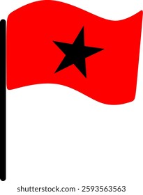 RED FLAG IMAGE. BLACK STAR FLAG