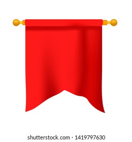 red flag isolated on white background,vector,realistic illustration