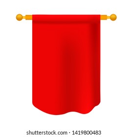 red flag isolated on white background,vector,realistic illustration