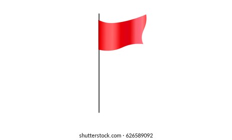 Red flag isolated on white background 