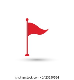 red flag marker on white