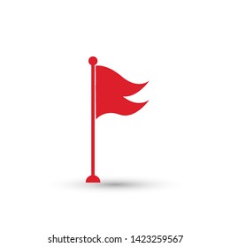 red flag marker on white