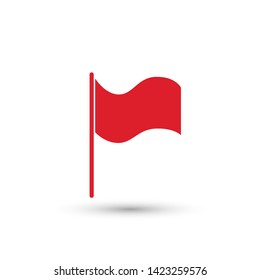 red flag marker on white