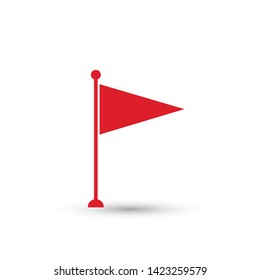 red flag marker on white