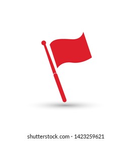 red flag marker on white