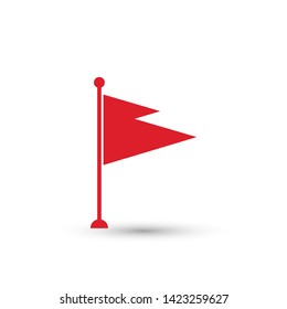 red flag marker on white