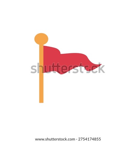 Red flag on pole vector illustration