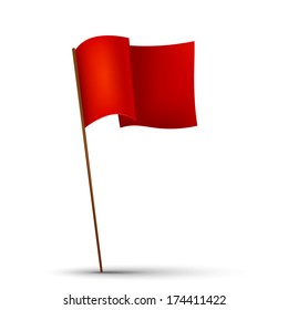 Red flag on the white background