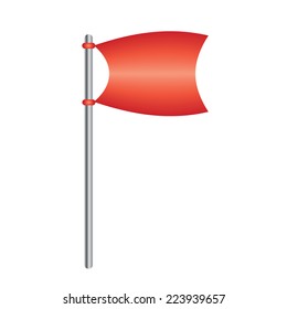 red flag on white background