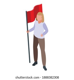 Red flag opportunity icon. Isometric of red flag opportunity vector icon for web design isolated on white background