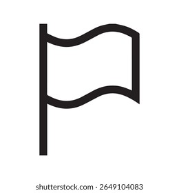 Red flag outline Vector icon on white Background