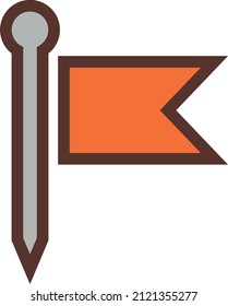 Red flag pin. Sharp map pointer. Target location marker.