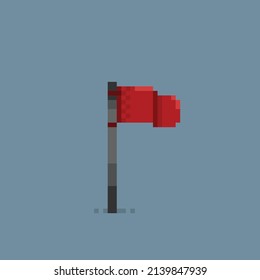 red flag in pixel style