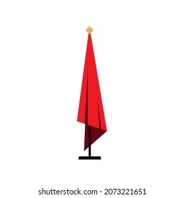 bandera roja en el icono de la insignia de stand
