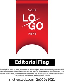 Red flag template with space for logo and text, suitable for editorial use.