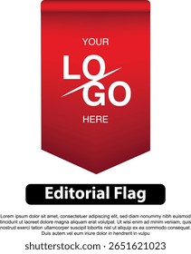 Red flag template with space for logo and text, suitable for editorial use.