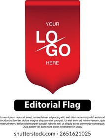 Red flag template with space for logo and text, suitable for editorial use.