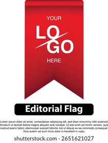 Red flag template with space for logo and text, suitable for editorial use.