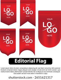 Red flag template with space for logo and text, suitable for editorial use