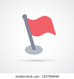 Red flag trendy color icon. Vector eps 10