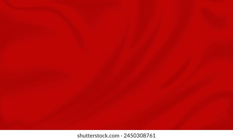 
The red flag twists in the wind. Realistic 3D render, fabric with folds, light and shadow according to the shape. Vector illustration.