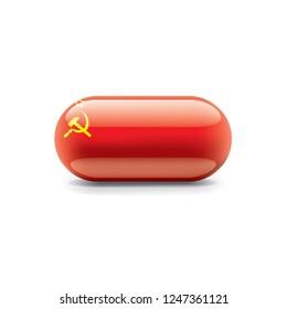 The red flag of the USSR. Vector illustration on white background