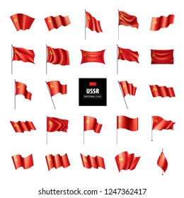 The red flag of the USSR. Vector illustration on white background