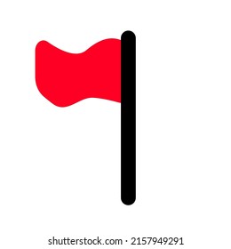 Red flag vector icon. Vector red flask icon isolated on white background in flat style. Vector illustration.