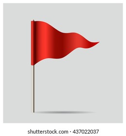 Red Flag. Vector illustration.