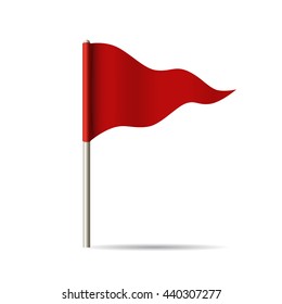 Red Flag. Vector Illustration.